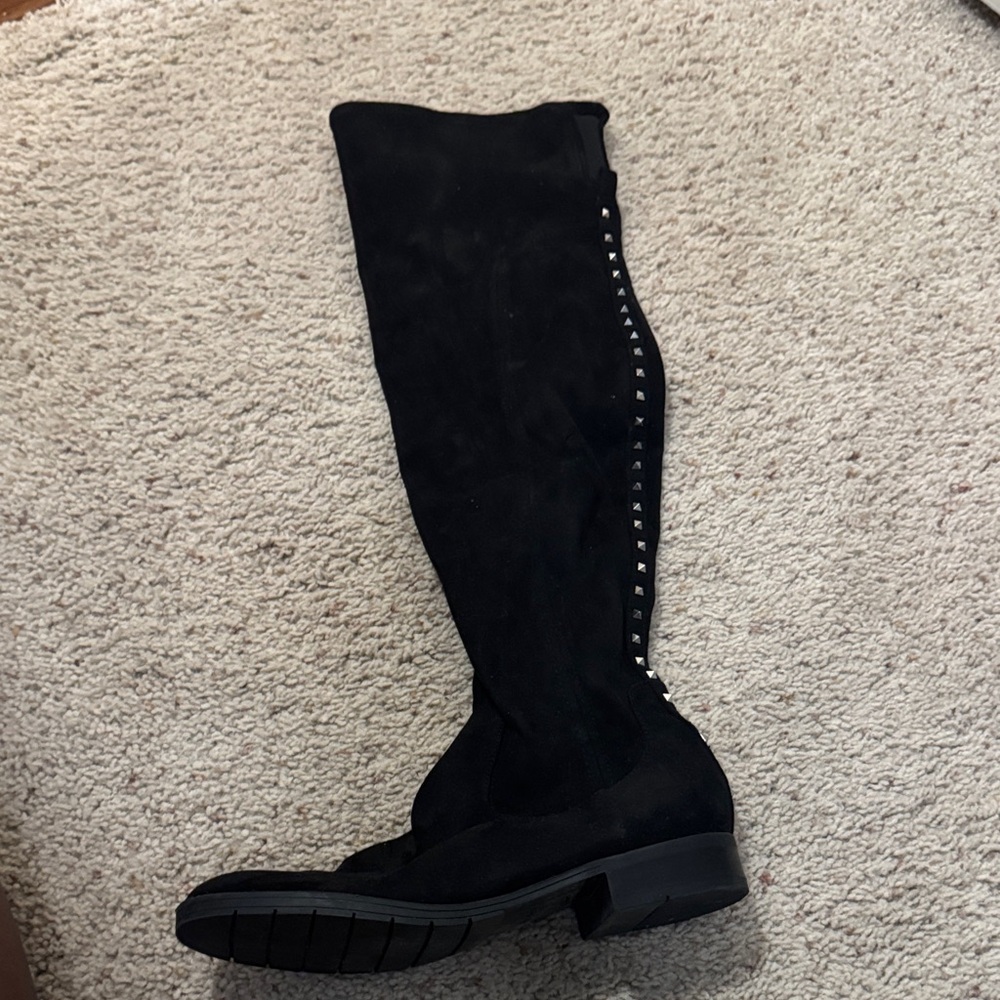 Marc Fisher Black Over the Knee Boots with Studs